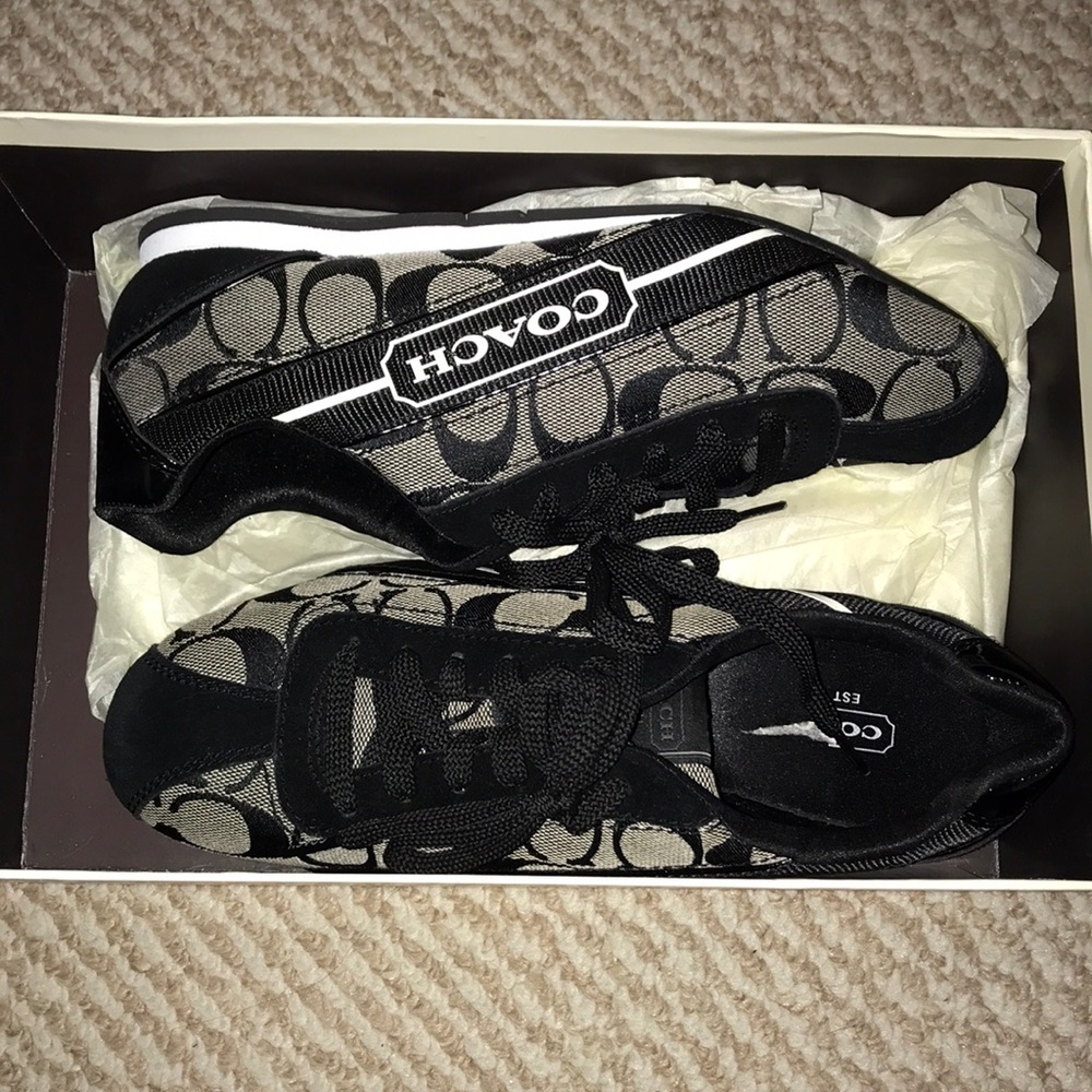 Coach black and white sneakers